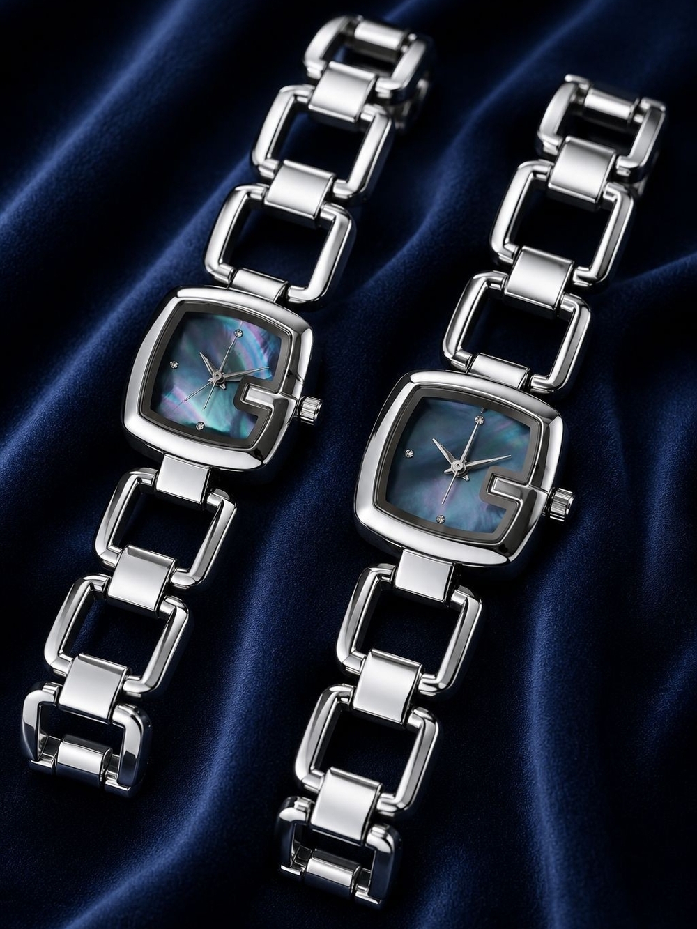 Silver Bracelet Watch with Blue Mother-of-Pearl Dial - Picture 4 of 4